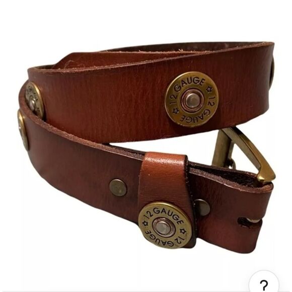 Nocona 12 Gauge Shell Brown Leather Belt main image 8